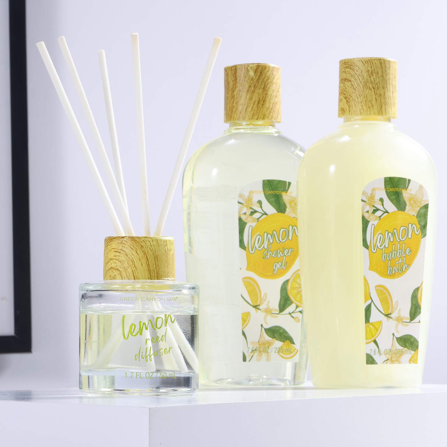 Spa Gift Baskets for Women- 10 Pcs Lemon Scent Bath Set in Beautiful Tote Bag, Best Women Gifts Set for Birthday Christmas : Beauty