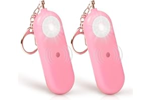 MtMinn Personal Safety Alarm for Women - 2 Pack 130dB Self Defense Keychains Siren Whistle, Replaceable Battery with LED Strobe Light - Emergency Security Safe Protection Devices for Kids Elderly