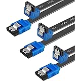BENFEI SATA Cable III, 3 Pack SATA Cable III 6Gbps 90 Degree Right Angle with Locking Latch 18 Inch for SATA HDD, SSD, CD Dri