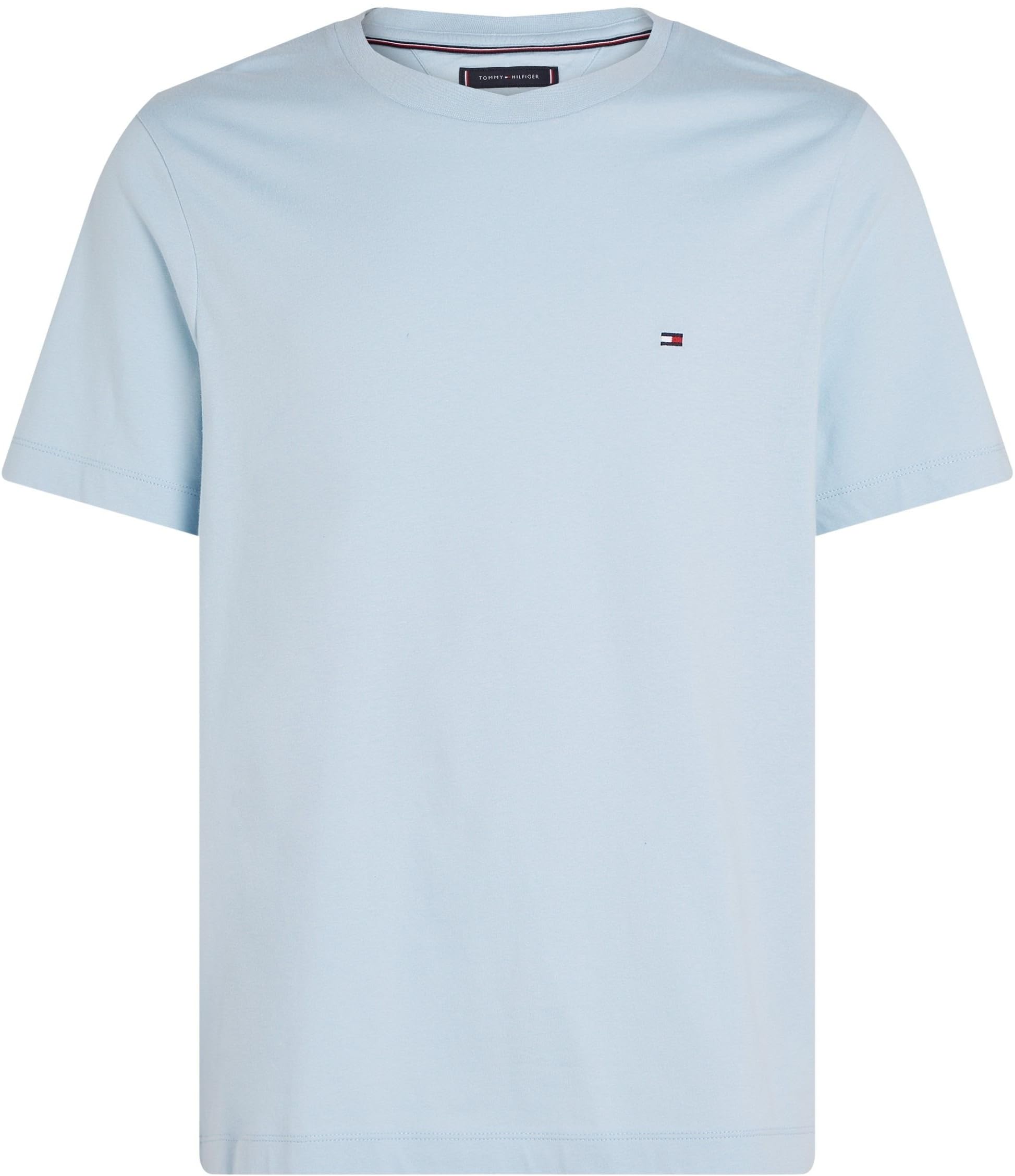Tommy Hilfiger Herren T-Shirt Kurzarm Seasonal Solid Tee mit Rundhalsausschnitt, Blau (Sky Blue), L 5