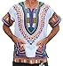 RaanPahMuang Unisex Bright Africa White Dashiki Cotton Plus Size Shirt