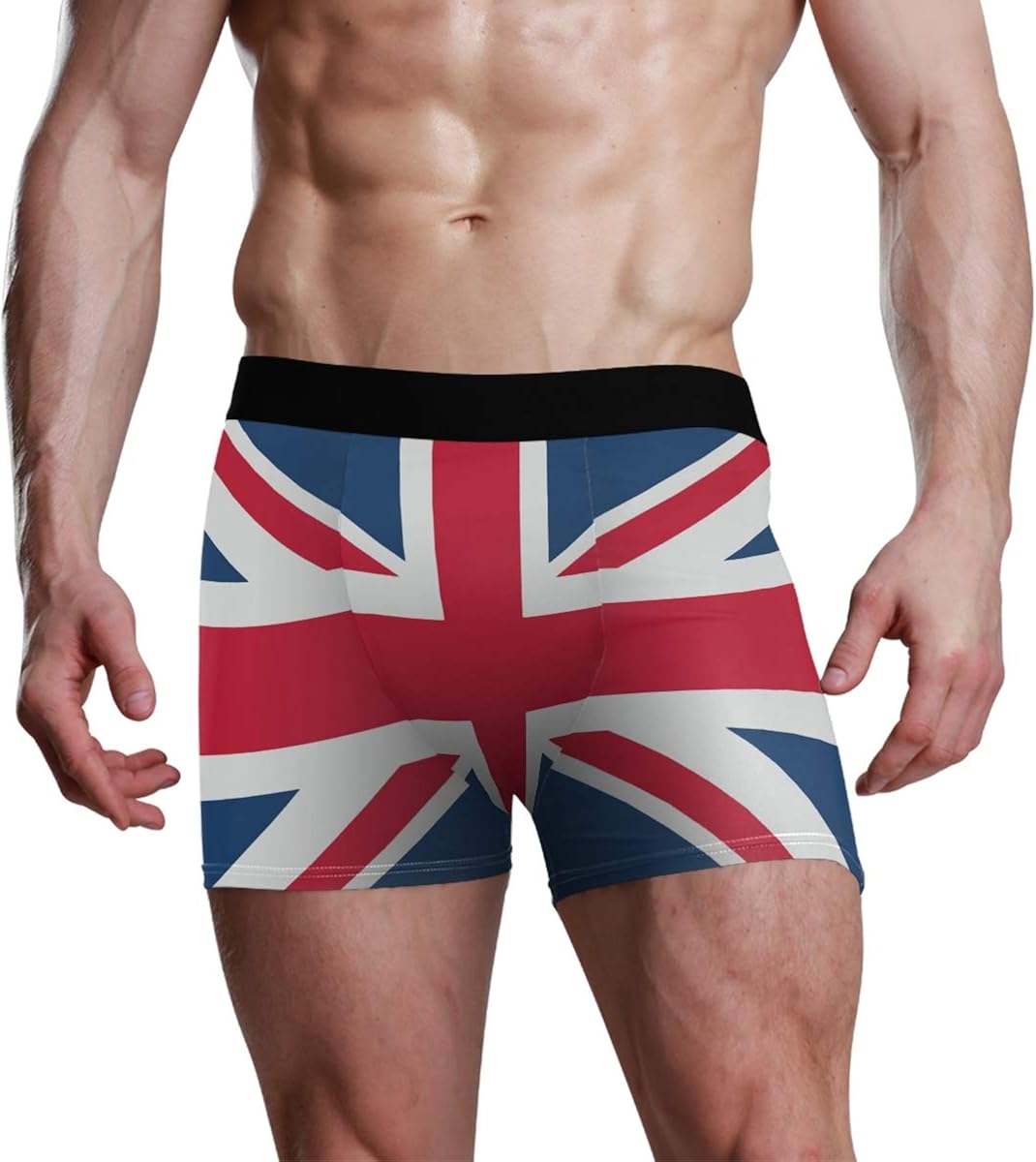 Mens Underwear Briefs Vintage Union Jack British Flag Retro Breathable Long Boxer Briefs Underwear Boys