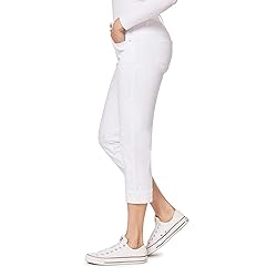Angels Forever Young Women's Curvy Crop Jeans, White