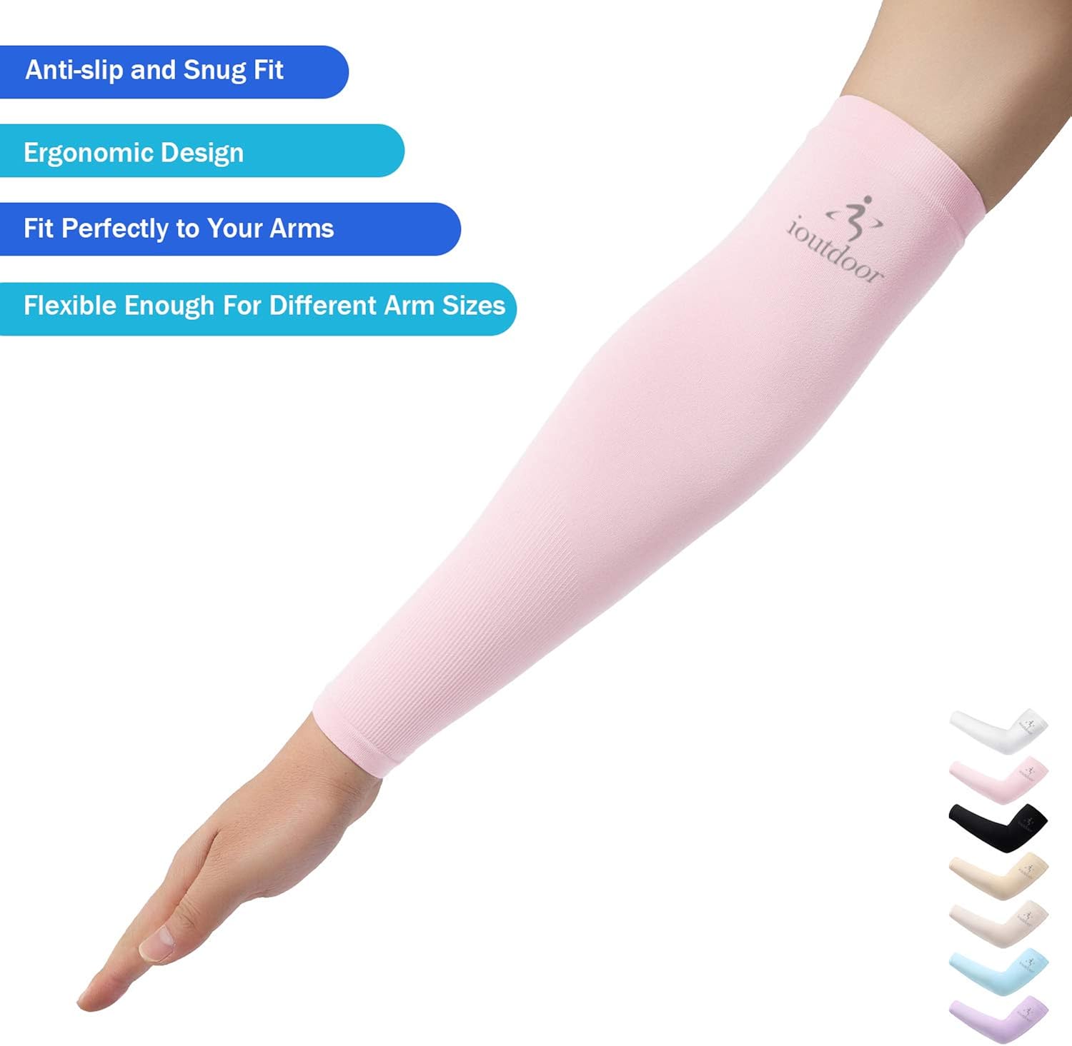 Arm Sleeves UV Protection,Arm Warmers Support Stretchy Anti-slip,Compression Sleeves to Cover Arms Womens Mens Youth for Covering Tattoo Basketball Running Cycling Gardening Outdoor (Pink,1 Pair) - Image 5