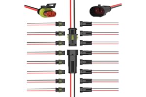 MGYOO 2 Pin Waterproof Electrical Wire Connectors 10 Pack Weather Pack Connectors Kit 20AWG Male and Female Automotive Wire Connectors for Car Truck Motorcycle Boat Auto Wiring
