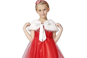 RUIXIA Flower Girls Faux Fur Bolero Shrug Princess Cape Winter Warm Shoulder Wrap Wedding Birthday Costume Party Evening Dress Up
