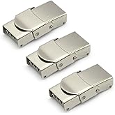 Crimp Jaw Hook Watch Band Clasp - Stainless Steel Fold Over Clasp for Bracelet, 3 Piece (Hole Size 10x3 mm)