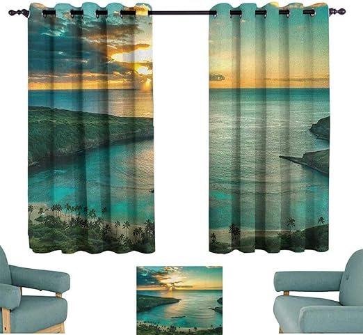 Amazon Com Winfreydecor Hawaiian Kids Room Curtains Sunrise Over