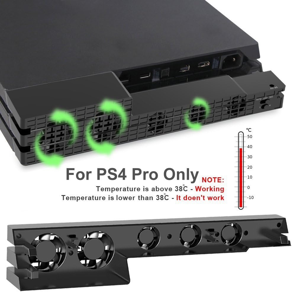 OIVO PS4 Pro Cooler , USB External 5Fan Super Turbo Temperature