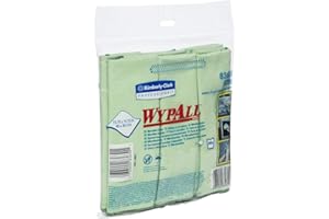Kimberly-Clark Professional Wypall 83630 Microfiber Cloths with Microban Protection, 15-3/4" Length x 15-3/4" Width, Green (4