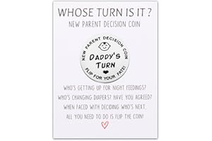 BEKECH New Parents Decision Coin First Time Mom Dad Gift Double Sided Decision Making Mommy's Turn Daddy's Turn Coin