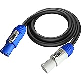 SRHBYJBFSIR PowerCon Power Cable AC PowerCon Input to PowerCon Output 12AWG 3 Pin Power Extension Cable for LED Screen Beam Moving Head Light, Stage Light Power,Audio Video Equipment and More-1M/3FT