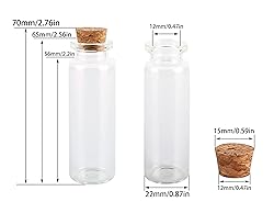 MaxMau 24 Sets 15ml Small Mini Glass Bottles with