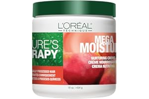 L'OREAL TECHNIQUE Nature's Therapy Mega Moisture Creme - Deep Conditioning & Detangling Hair Mask, Softens and Adds Shine With Botanical Extracts, For All Hair Types, 16 Oz