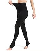 KEKING Medical Compression Pantyhose for Women & Men, Comfort 15-20 mmHg Graduated Compression Support Stockings, Open Toe Compression Tights for Varicose Veins, Edema, Flight, Black M