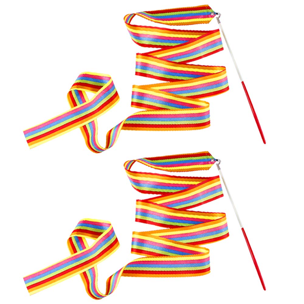 Buy Shuxy 2 Packs Ribbon Stick Rhythm Dance Ribbons Rhythmic Gymnastics