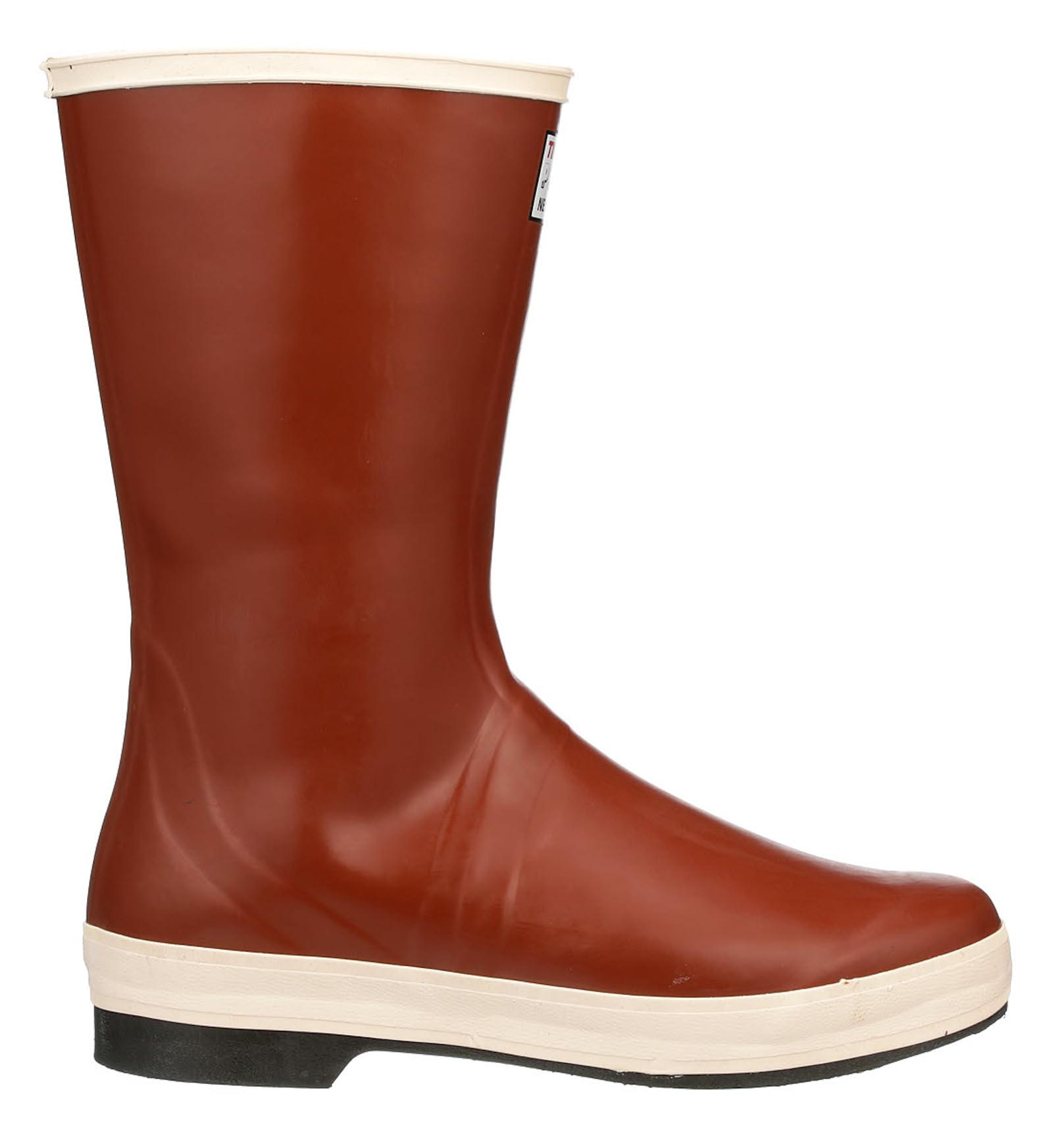 TINGLEY MB920B.10 Bota de neopreno con suela Chevron de 12-1/2 y puntera lisa con forro de tela, talla 10, rojo ladrillo/marrón