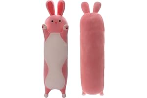 MIAOHAHA Soft Pink Bunny Plush Rabbit Doll, 27.6in Hugging Pillow Toy Gift for Kids & Girlfriend
