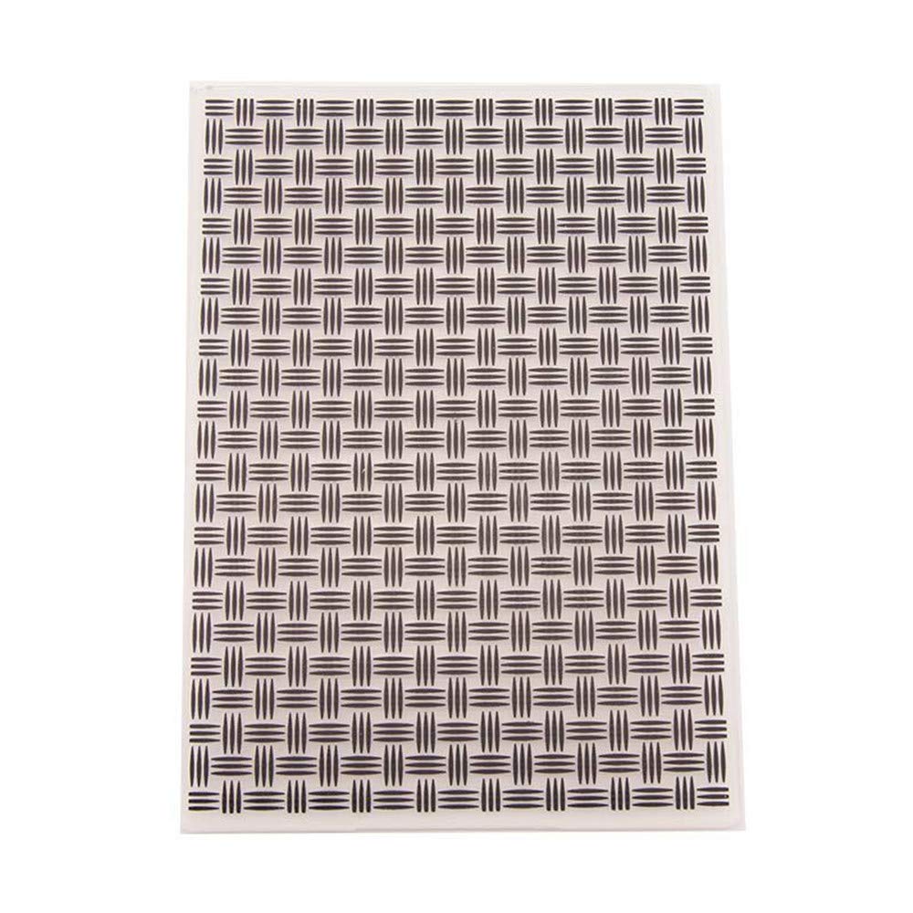 arriettycraft Plaid Knitted Weaved Background Plastic Embossing Folder for Scrapbook DIY Album Card Tool Plastic Template Folders