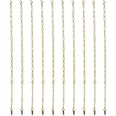 TOAOB 10pcs Paperclip Chain for Women 6.3 Inch Stainless Steel 18K Gold Bulk Adjustable Link Chains with Lobster Clasps for Jewelry Making Supplies Findings