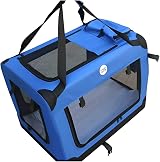 HugglePets Foldable Fabric Pet Crate Carrier Red Large 70x52cm with Sheepskin view 3