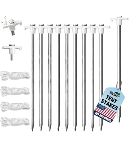 24 Pack Heavy Duty U-Shaped Metal Tent Stakes - Tarp Spikes, Canopy Anchors For Camping & Yard