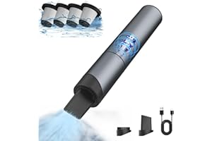 FRYLINE Car Vacuum Cleaner Portable Cordless, 12000PA High Power Handheld Vacuum for Car with USB C Fast Charging, Mini Car Vacuum Interior Home Cleaning