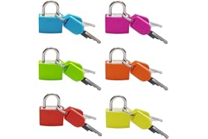 BALLHULL Suitcase Lock with Keys, Multicolor Small Padlock for Backpacks, Laptop Bags, Boxes, Storage Cabinets, 6 Pcs