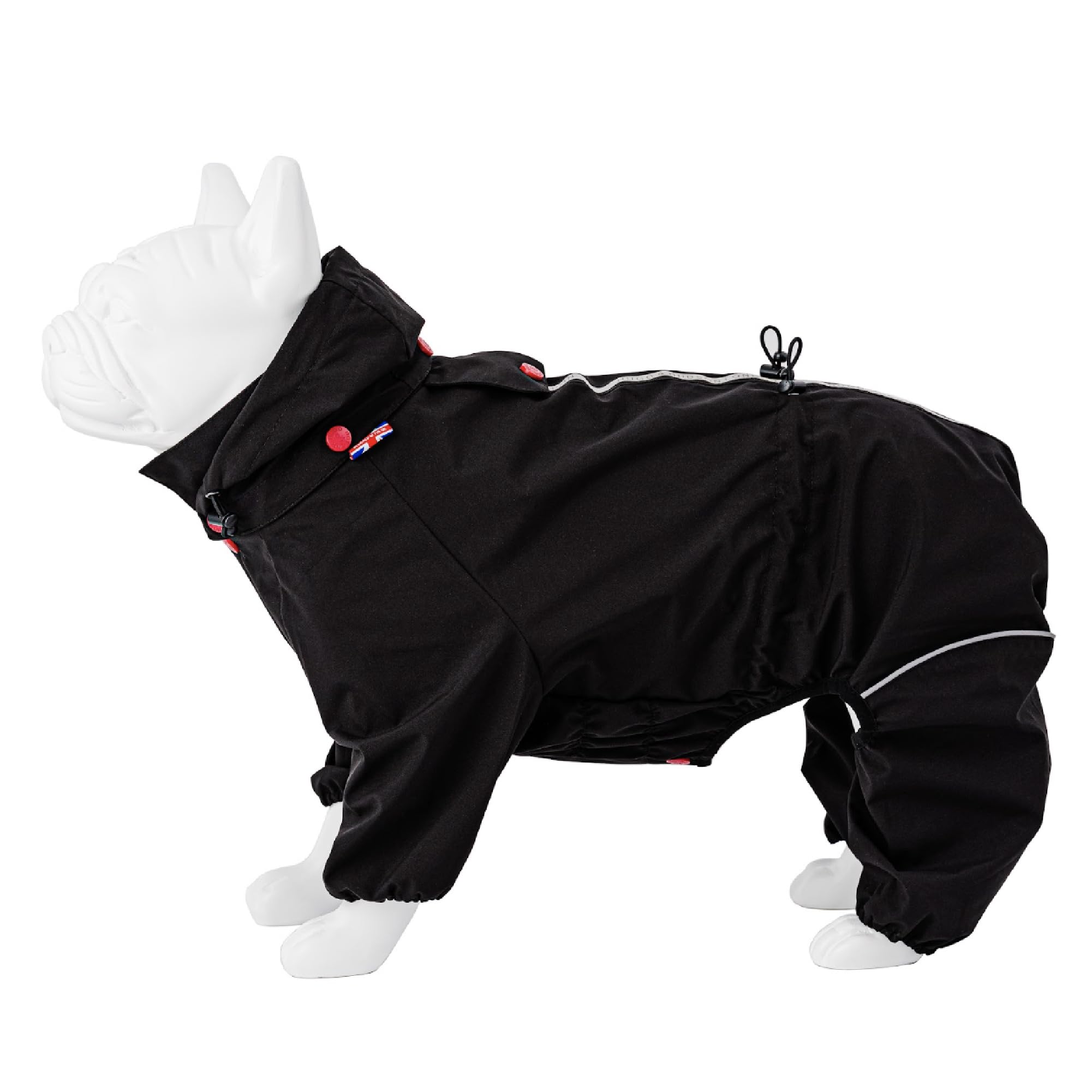 HUGO & HUDSON Dog Reflective Jacket Hooded Overalls Outdoor Winter Windproof Coat, Black, L55