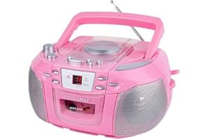 HANNLOMAX HX-338CD CD Boombox, AM/FM Radio, Cassette Recorder, Records from CD or Radio, Headphone Jack, LED Display, AC/DC D