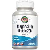 Kal 200 Mg Magnesium Orotate Tablets, 60 Count | Heart, Muscle, Nerve &amp; Relaxation Support, Highly Bioavailable Magnesium Orotate, 30 Servings, Vegetarian