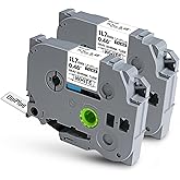 UniPlus 2-Pack Compatible for Brother Heat Shrink Tube HSe-231 HSe231 HS-231 HS231 0.46'' 11.7mm Black on White Label Tape for P Touch PT-D210 PT-D400 PT-E300 PT-E500 PT-P750WVP Label Maker