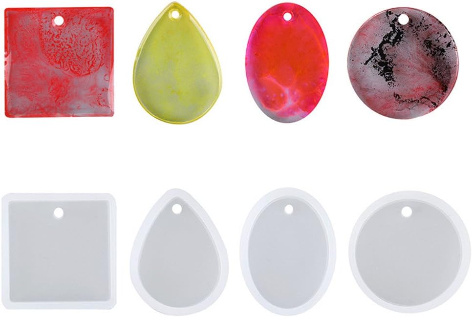 Ring Resin Molds Kit by Garloy,4 Pcs Silicone Molds for Epoxy Resin.The Epoxy Resin Mold Supplies is Very Suitable for DIY Jewelry Resin Casting
