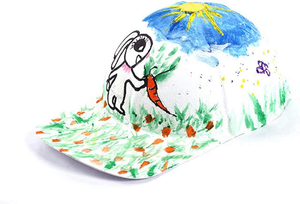 Joyibay DIY Kids Baseball Caps, 15PCS Kids Hats Creative Blank Art Painting Caps, Casual Beach Sun Hats for Outdoor Sports White - Image 3