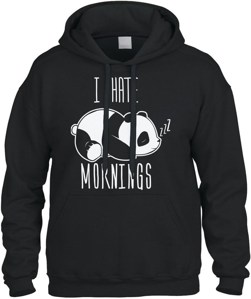 I Hate Mornings Panda Bear Cute Animal Sweatshirt Hoodie Hoody