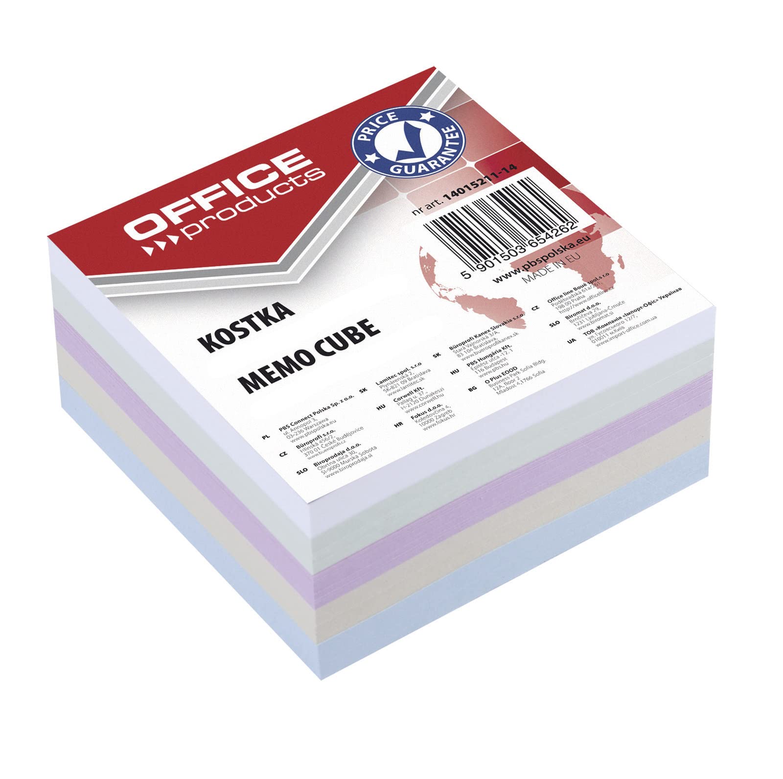 OFFICE_PRODUCTS Memo Box Refill Colourful 85 x 40 x 85 mm