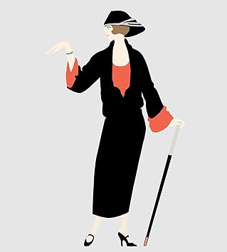 Amazon 女性のファッション1920年代イラストポスタープリント24 X 36