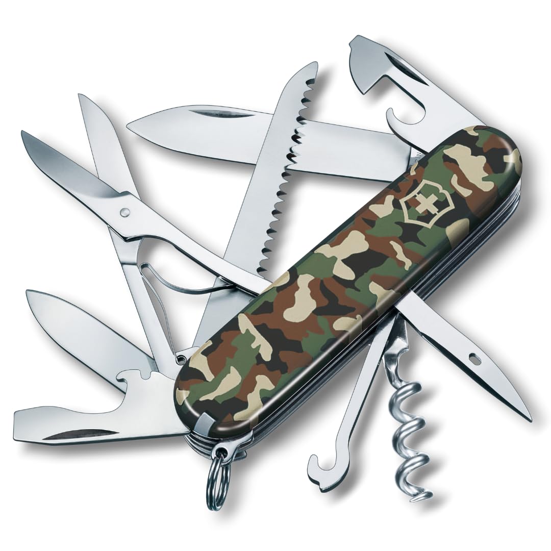 Victorinox Huntsman Swiss Army Knife, Medium, Multi Tool, Camping Knife, 15 Functions, Large Blade, Bottle Opener, Camouflage — image 1