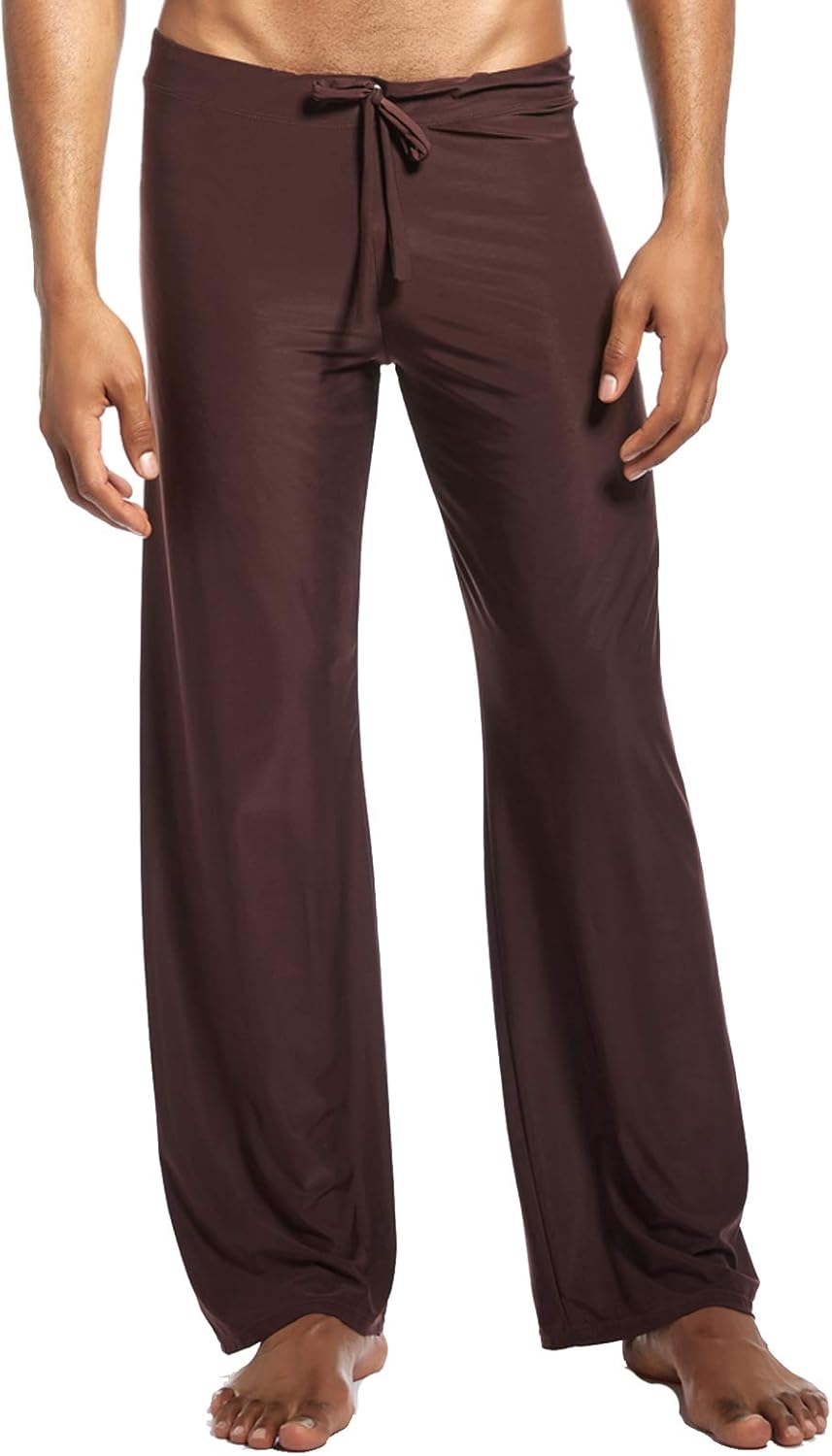 Ackeree Men's Long Ice Silk Yoga Pants Lounge Trousers