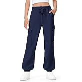 BOOPH Girls Sweatpants Kids Baggy Cargo Pants Athletic Drawstring Jogger Pants with Pockets 7-14Y