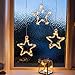 Lights4fun, Inc. Battery Operated Warm White LED Acrylic Star Hanging Christmas Indoor Window Light Decoration