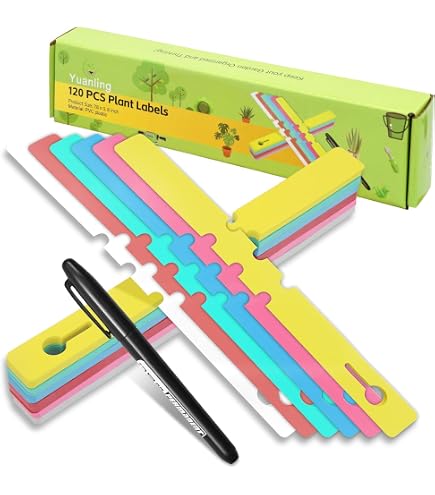 250 Etiquetas De Plástico Para Plantas Y árboles, Impermeables, 20x2 Cm, En 5 Colores (blanco, Rosa, Azul, Verde, Amarillo), Ideales Para Viveros Y Jardines