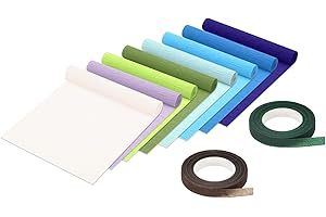 PATIKIL 8.2ft Crepe Paper Roll, 8 Roll 10" Width Soft Paper Streamer Sheet for Craft Flower Making Wrapping Party Birthday We