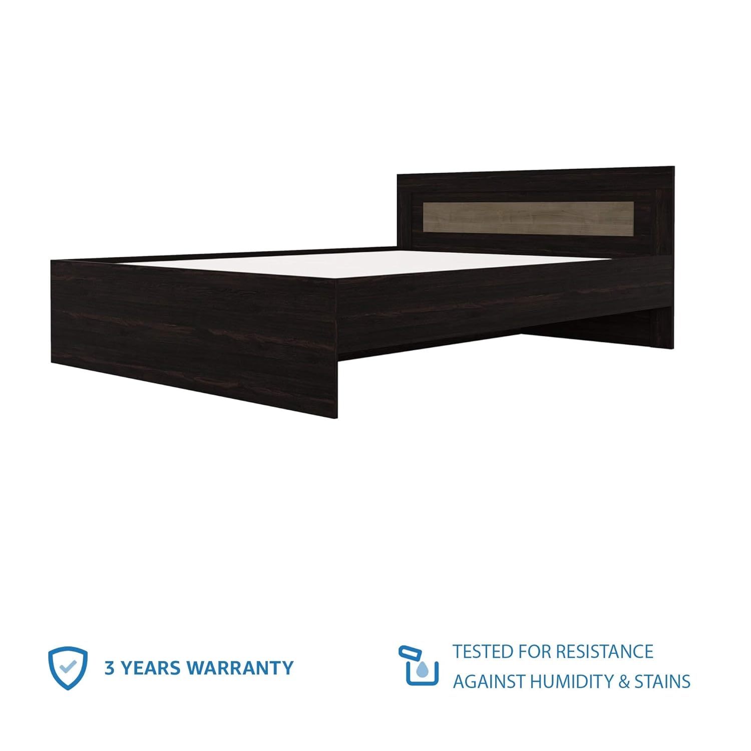 Wood Queen Bed Solimo Aquilla Engineered Wenge Finish Best Price With