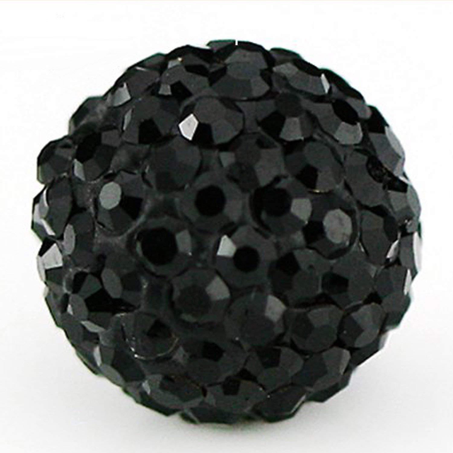 RUBYCA Pave Czech Crystal Disco Ball Clay Beads fit Shamballa Jewelry (50pcs, 12mm, JB Black) — image 1
