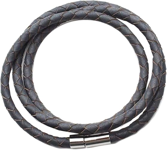 Amazon Co Jp L 本革 編込み 3連ラップレザーブレスレット 06 グレー メンズ 腕輪 バングル レザー 革 皮 シンプル 細い 細め スリム シルバー 重ねつけ 巻きつけ 2周 3周 44mm ジュエリー