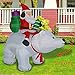 GOOCHI 6 Foot Christmas Inflatables Outdoor Yard Decoration Santa on Bear Inflatable Bear with Santa and Gifts Lighted for Home