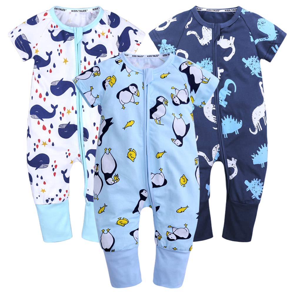 No 1 Online Kids Tales Baby Boys 3 Pack Short Sleeve Zipper Romper Cotton Pajama Onesies Clothing The Best Online Store Offer Www Forgingleaders Com