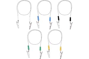 10pcs Dental Bib Holder Clips, 48cm/18.89in Bib Holders with Napkin Chain Neck Chains Lanyard with Alligator Clips for Restau