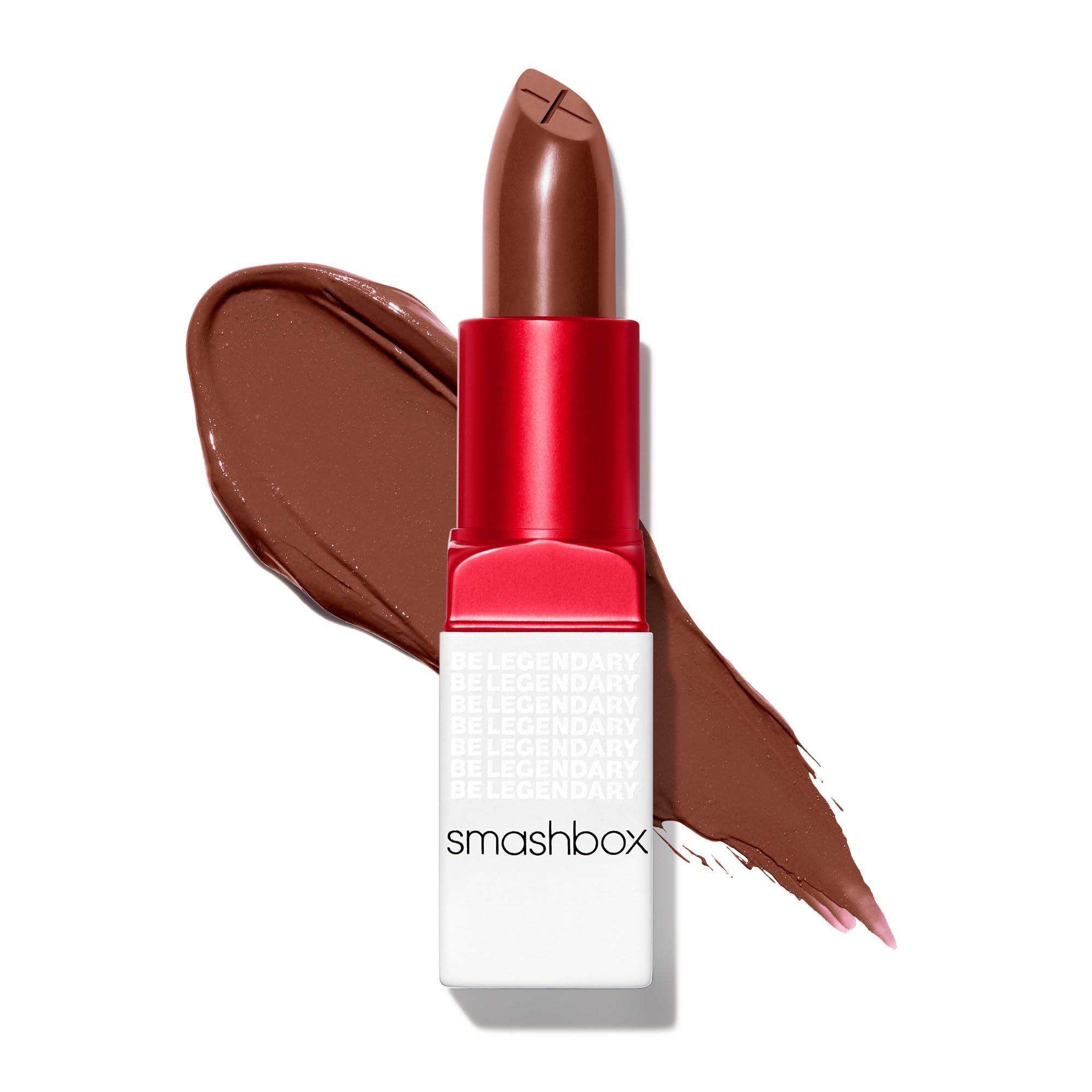 Smashbox Be Legendary Prime & Plush Lipstick | Creamy, Peptide-Infused, Lipstick with Primer for Smooth Color & Moisture Boosting Ceramides, 0.11 Ounce, Caffeinate